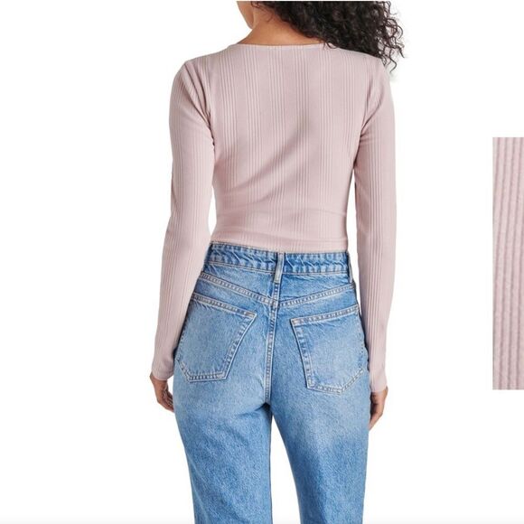 Steve Madden Maila Long Sleeve Stretch Cotton Bodysuit Size M - Picture 3 of 12